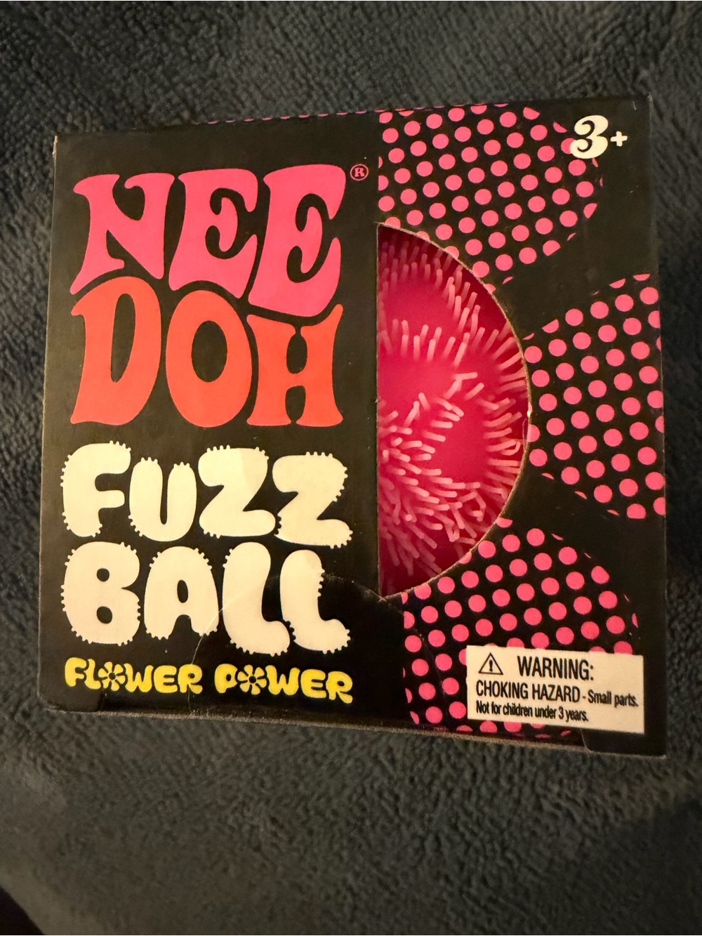 Authentic Needoh Pink Fuzz Ball - Flower Power